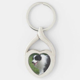 Border Collie Dog Keychain