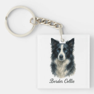 Border Collie dog Keychain