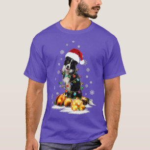 Border Collie Dog Lights Christmas Matching Family T-Shirt
