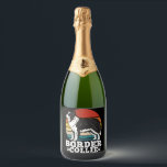 Border Collie Dog Lover Retro  Sparkling Wine Label<br><div class="desc">Border Collie Dog Lover Retro</div>