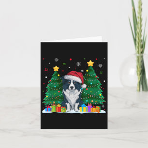 Border Collie Dog Lovers Santa Hat Ugly Christmas  Card