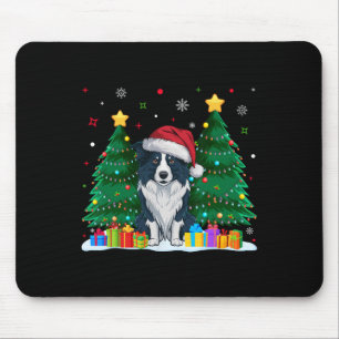 Border Collie Dog Lovers Santa Hat Ugly Christmas  Mouse Pad