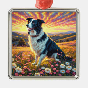 Border Collie Dog Metal Ornament