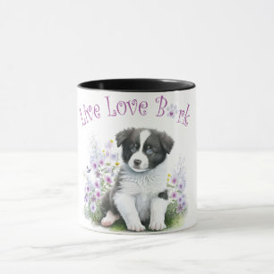 Border Collie Dog Mom Floral Mug