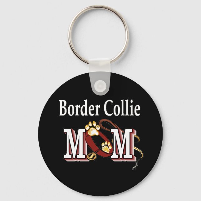 Border Collie Dog MOM Keychain (Front)