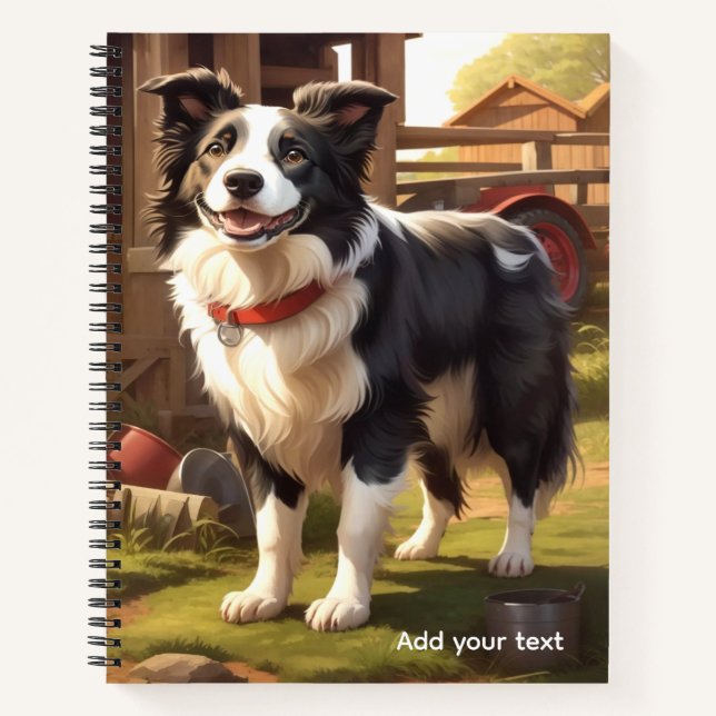 Border Collie Dog Notebook (Front)