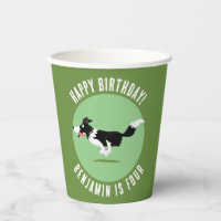 Border Collie dog personalized birthday cartoon