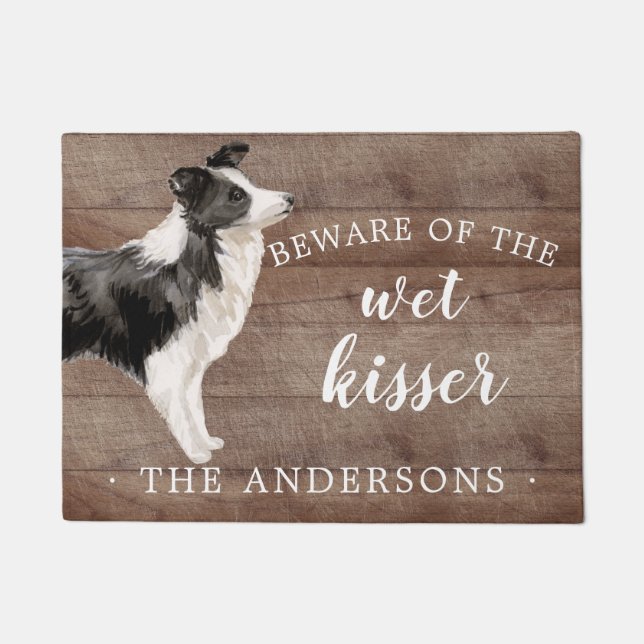 Border Collie Dog Personalized Door Mat (Front)