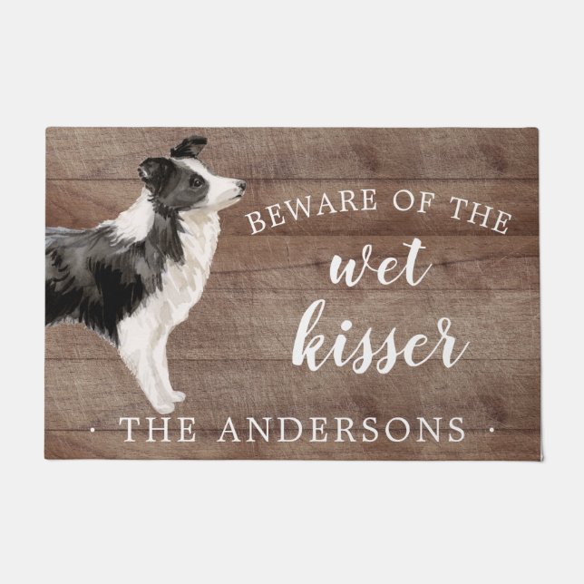 Border Collie Dog Personalized Door Mat (Front)