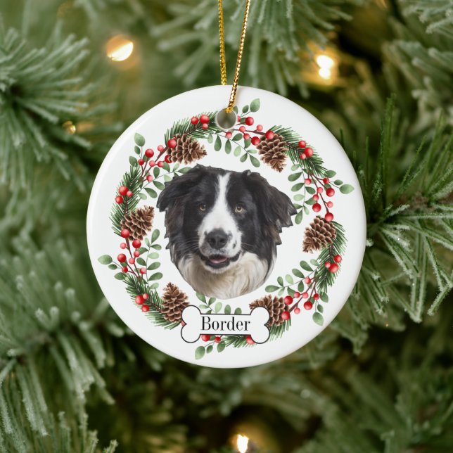 border collie dog Personalized Pet Ornament (Tree)