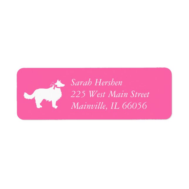 Border Collie Dog Pink (Front)