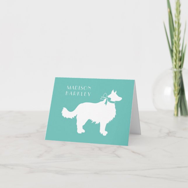 Border Collie Dog Puppy Note Card (Front)