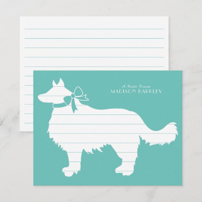 Border Collie Dog Puppy Thank You Card (Front/Back)