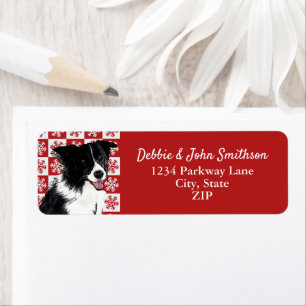 Border Collie Dog Return Address Animal Christmas