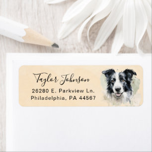 Border Collie Dog Return Address Label