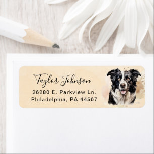 Border Collie Dog Return Address Label