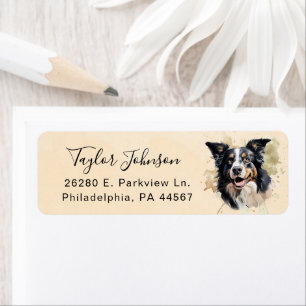 Border Collie Dog Return Address Label