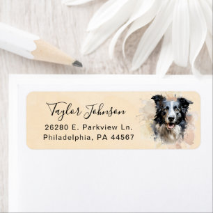 Border Collie Dog Return Address Label