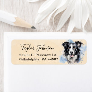 Border Collie Dog Return Address Label