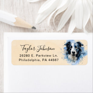 Border Collie Dog Return Address Label