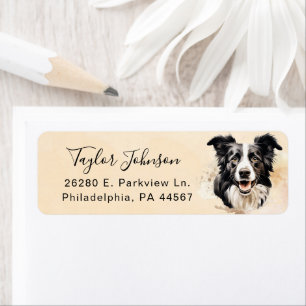 Border Collie Dog Return Address Label