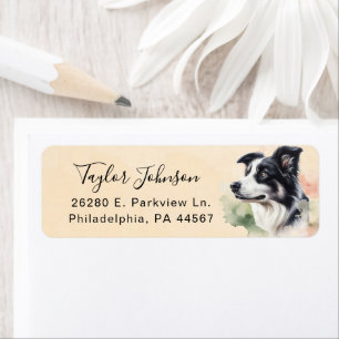 Border Collie Dog Return Address Label