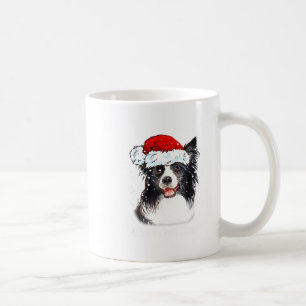 Border Collie Dog Santa Christmas Lights Xmas Boys Coffee Mug