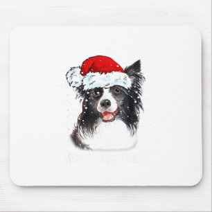 Border Collie Dog Santa Christmas Lights Xmas Boys Mouse Pad