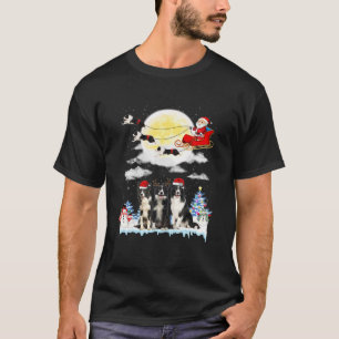 Border Collie Dog Santa Sleigh Christmas Lover T-Shirt