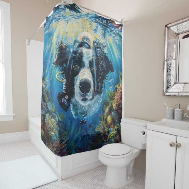 Border Collie Dog Scuba Diving Underwater (In Situ)