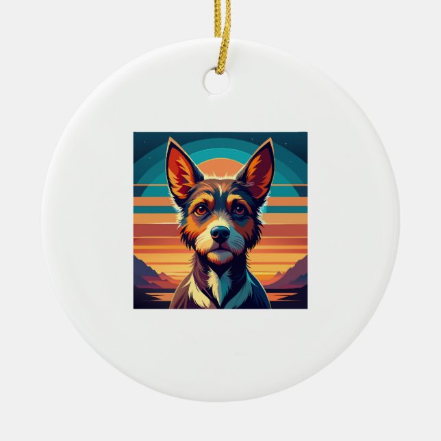 Border Collie Dog Shirt Ceramic Ornament (Front)