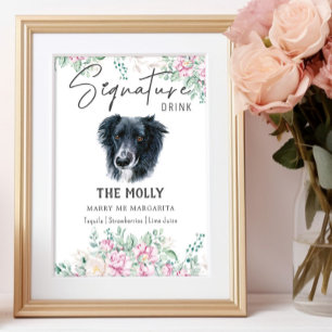 Border Collie Dog Signature Drink Sign
