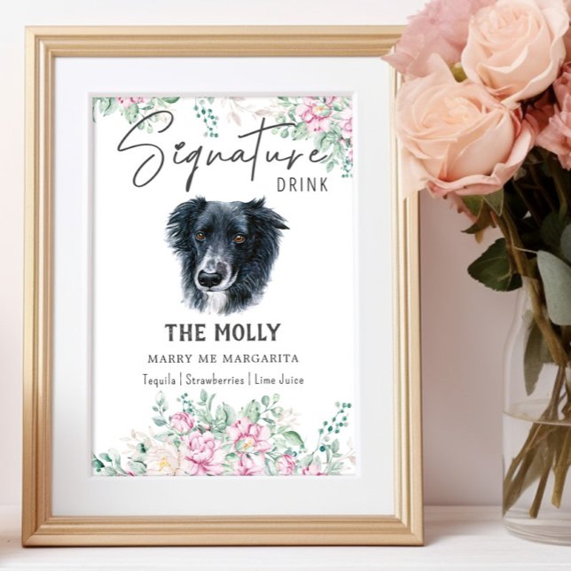 Border Collie Dog Signature Drink Sign (Creator Uploaded)