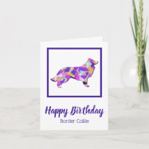 Border Collie Dog Silhouette PPY&B Birthday