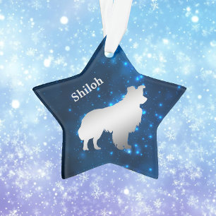 Border Collie Dog Star Personalized Ornament