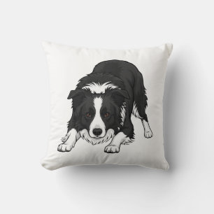 Border Collie Dog Throw Pillow