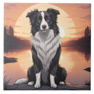 Border Collie Dog Tile