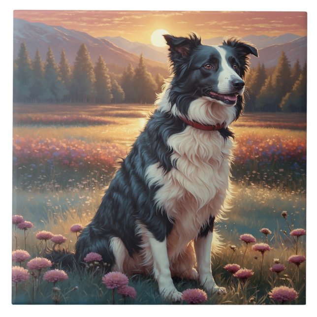 Border Collie Dog Tile (Front)