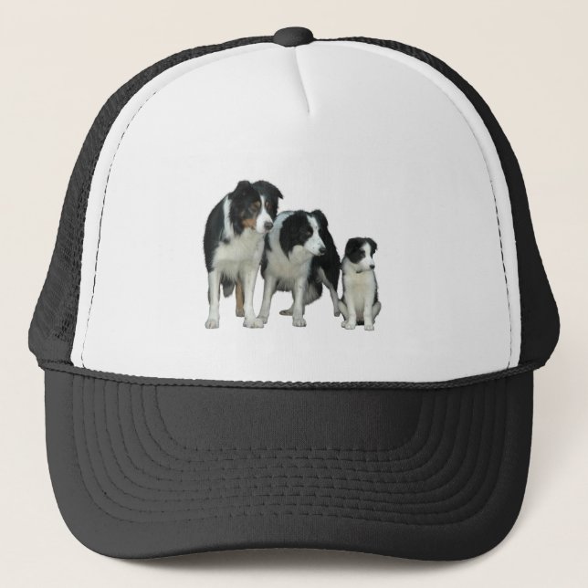 Border Collie Dogs Trucker Hat (Front)