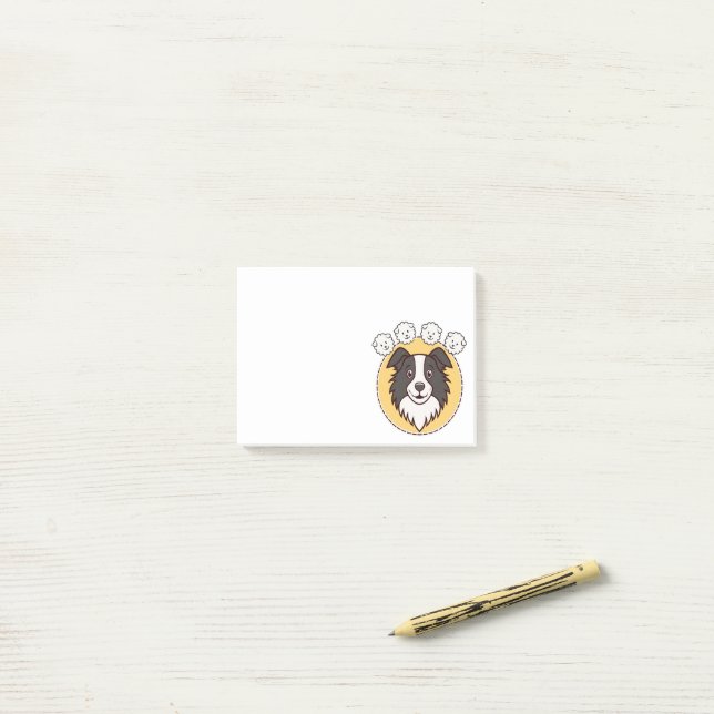 Border Collie Dreaming of Sheep Post-it Notes (On Desk)