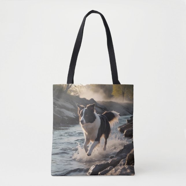 Border Collie Elegant Shoulder Tote Bag (Front)