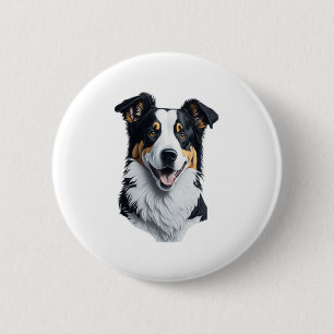 Border Collie face 2 Inch Round Button