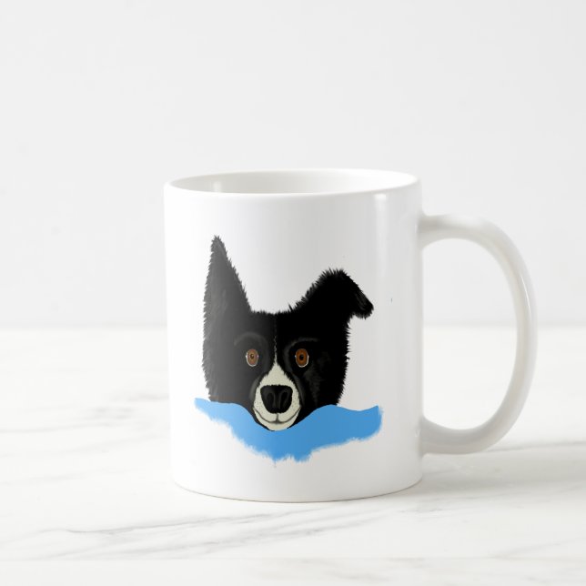 Border Collie Face Coffee Mug (Right)