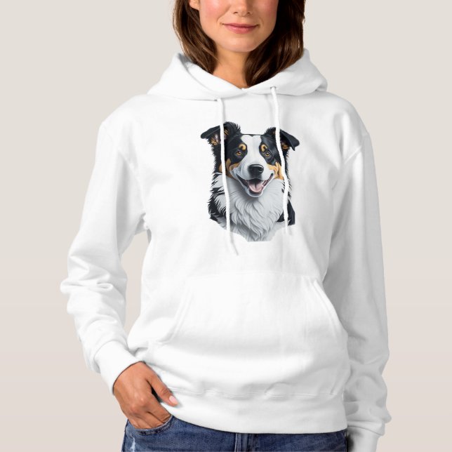 Border Collie face Hoodie (Front)