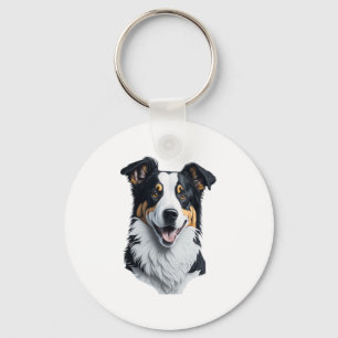 Border Collie face Keychain