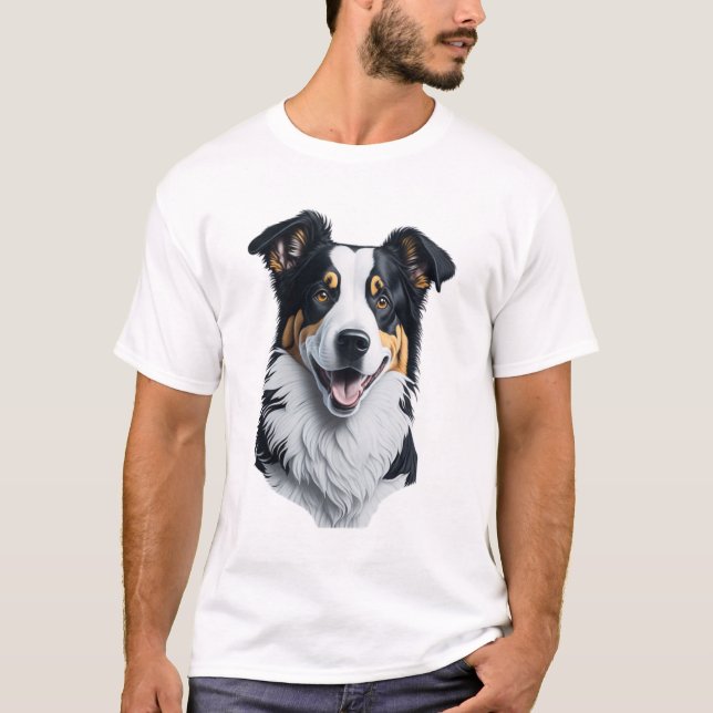 Border Collie face T-Shirt (Front)