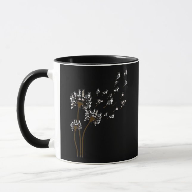 Border Collie Flower Fly Dandelion Border Collie Mug (Left)