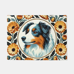 Border Collie Flower Garden                        Doormat