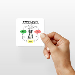 Border Collie Food Logic Custom Dog Name Square Sticker