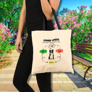 Border Collie Food Logic Personalized Tote Bag